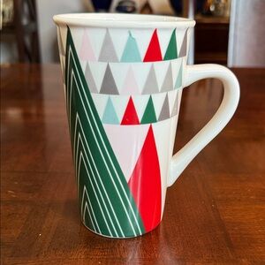 Starbucks 18 oz. Geometric 2013 Christmas Trees Holiday Mug Cup
